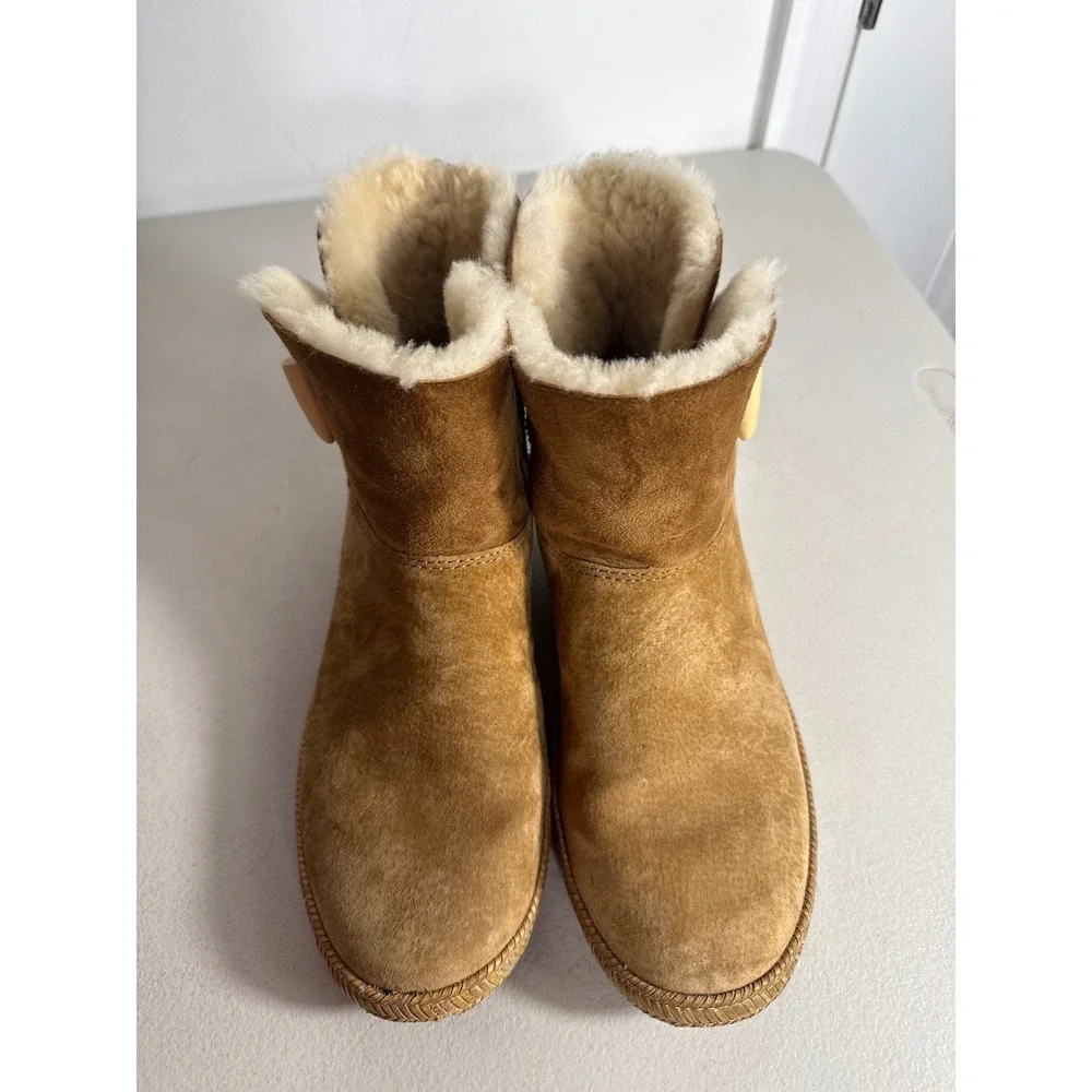 UGG Australia Isadora Chestnut Suede Shearling Toggle Boots 1007755 Womens 9